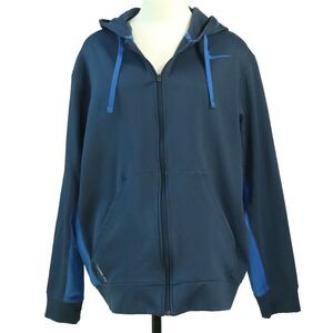 Nike Therma-Fit Light Weight Hoodie Jacket Blue Size XL Full Zip